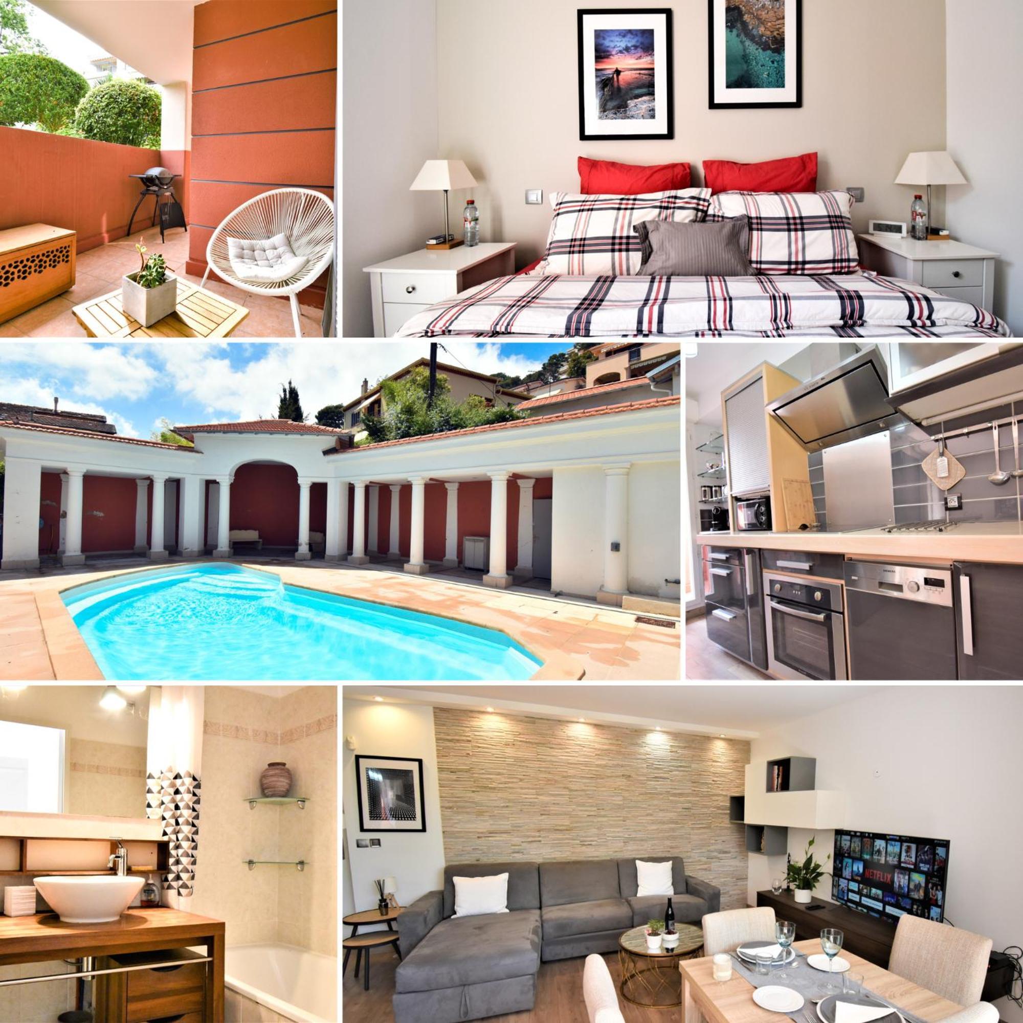 Ferienwohnung Le Cap Soleil -Standing - Piscine Collective Et Parking Prive Roquebrune-Cap-Martin Exterior foto